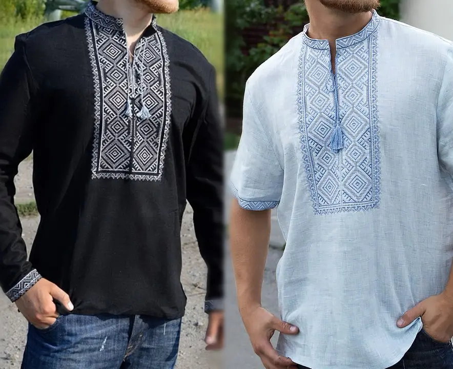 Мужские славянские льняные рубахи